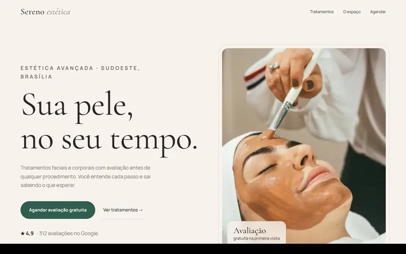 Página inicial do modelo Sereno